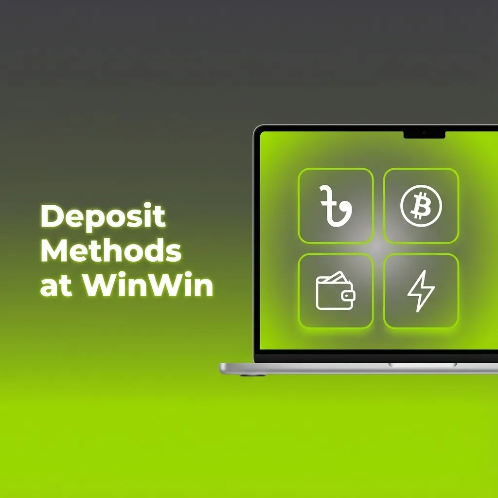 Illustration of WinWin Bangladesh deposit steps with icons for cards, mobile wallets, online transfers, and a betting balance screen