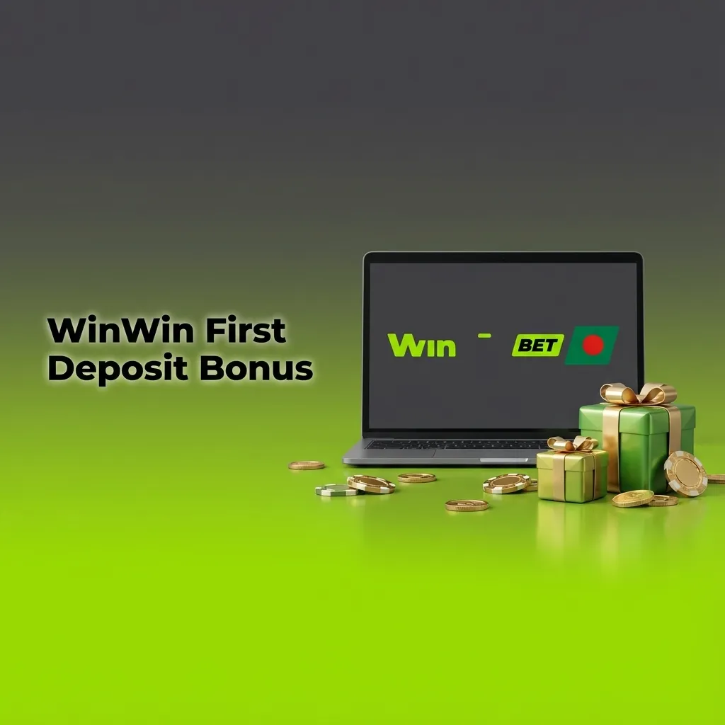 WinWin First Deposit Bonus banner showing 200% casino bonus plus 150 free spins for new Bangladeshi players