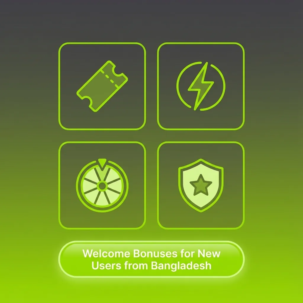 Bangladesh welcome bonuses banner showing 200% casino deposit offer, 150 free spins, and sports betting promo icons